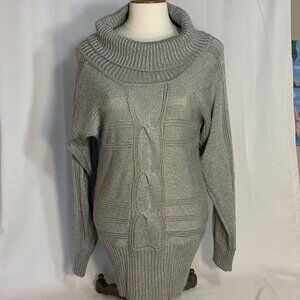 ANKEEWER Women's Sparkle Silver Knit Sweater (Size Medium)
